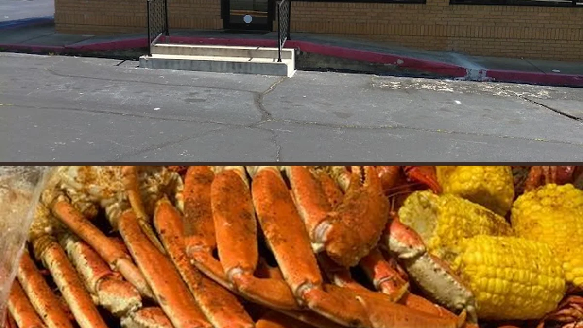 Fried fish and shrimp served with sides.